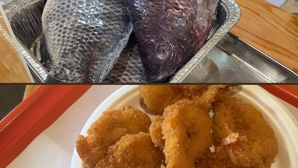 Fresh seafood dishes served for dine-in meals.