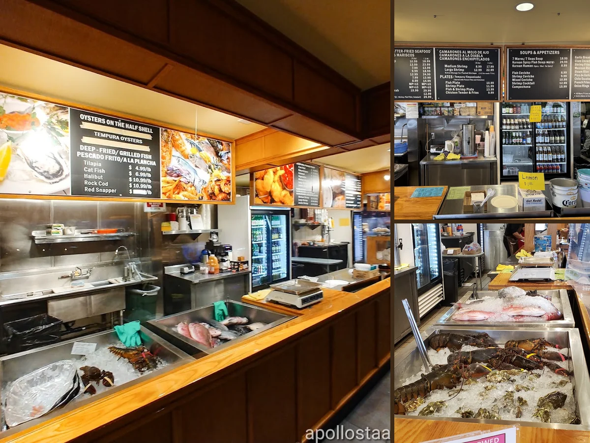 Casual seafood restaurant seating with a clean setup.
